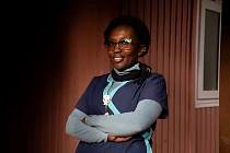 250407 Joshua Clay Hannah Tumuti CHV Backpack Nurse Mbirikani Sub County Hospital and Big Life